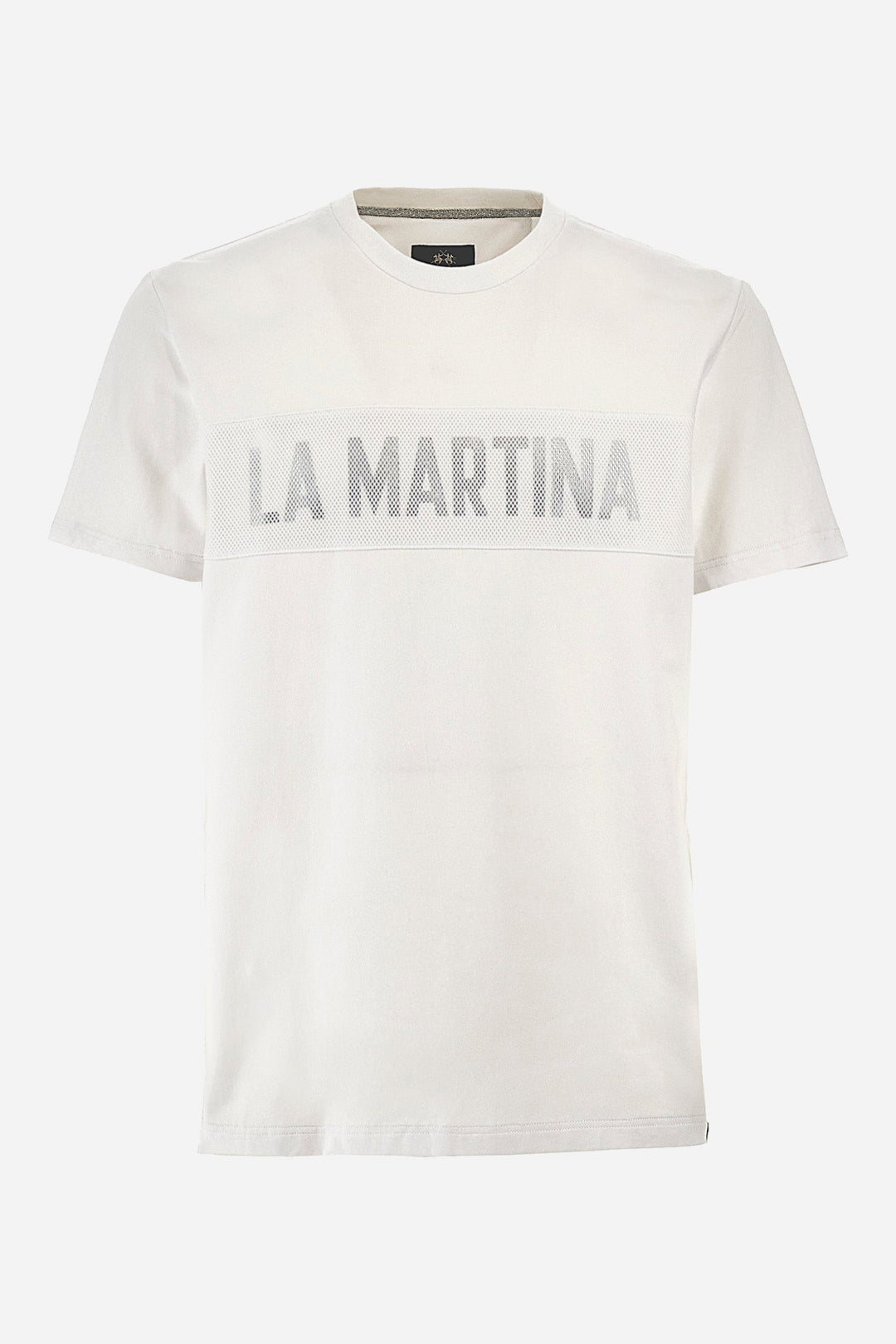 La Martina Regular Fit T-Shirts in Cotton Mix -  YMR305-JS324- Concorde Fashion#color_white-00001