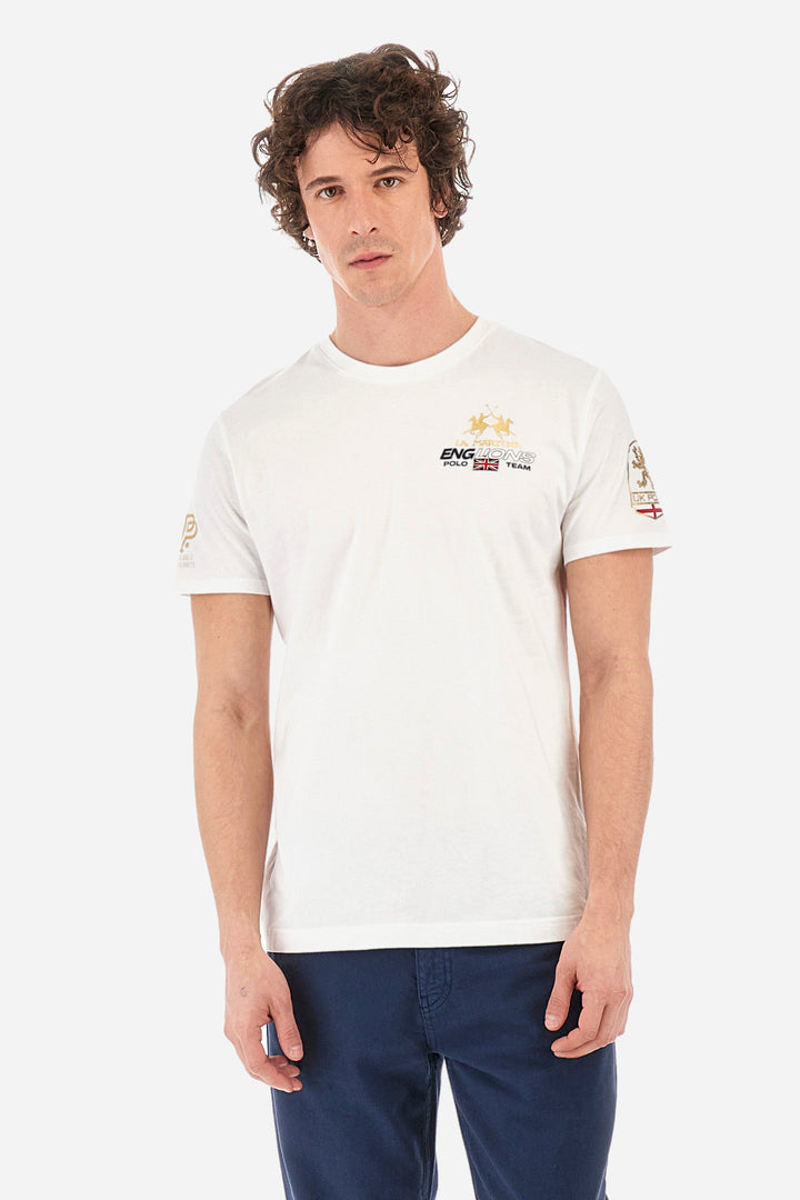 La Martina Regular Fit T-Shirts in Cotton -  YMR306-JS206- Concorde Fashion#color_white-00001