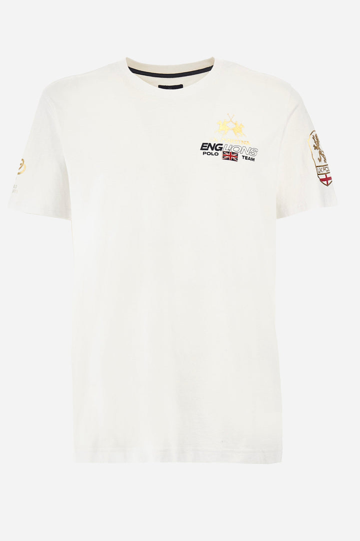 La Martina Regular Fit T-Shirts in Cotton -  YMR306-JS206- Concorde Fashion#color_white-00001
