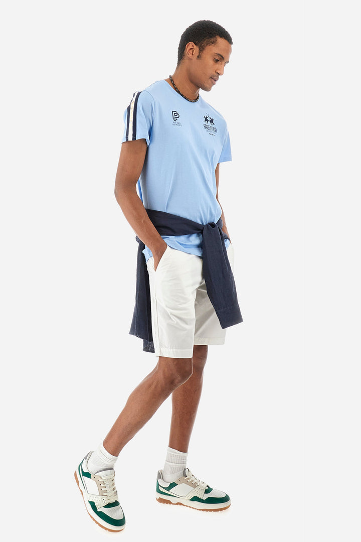 La Martina Regular Fit T-Shirts in Cotton -  YMR307-JS206- Concorde Fashion#color_blue-07003