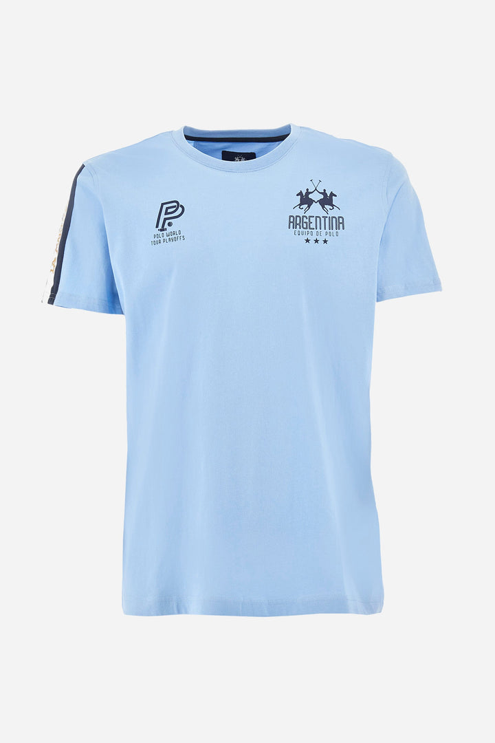La Martina Regular Fit T-Shirts in Cotton -  YMR307-JS206- Concorde Fashion#color_blue-07003