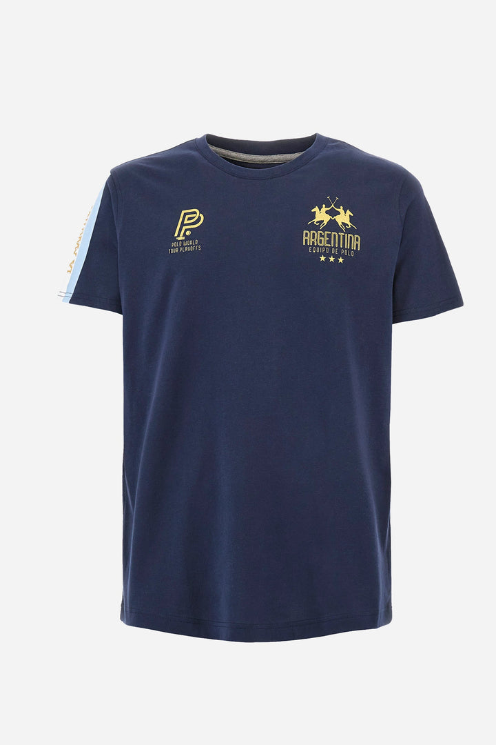 La Martina Regular Fit T-Shirts in Cotton -  YMR307-JS206- Concorde Fashion#color_navy-07017