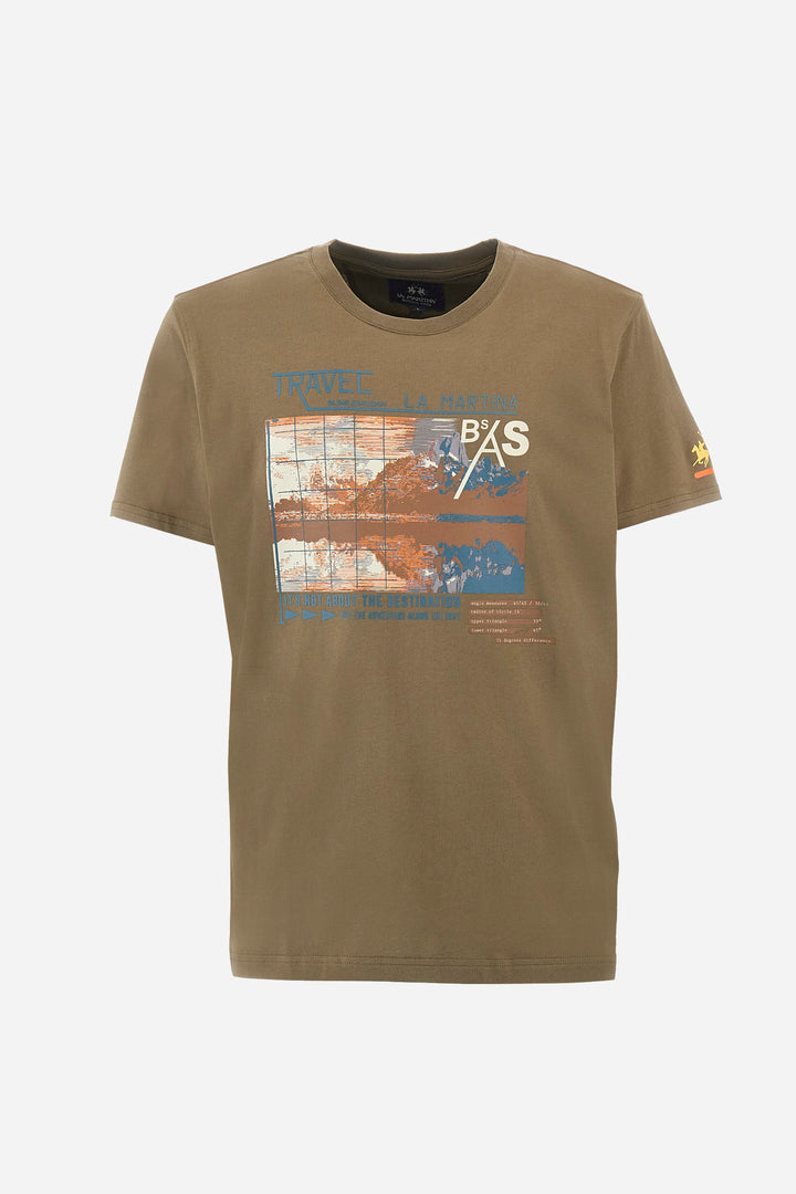 La Martina Regular Fit T-Shirts in Cotton -  YMR312-JS206- Concorde Fashion#color_green-03197