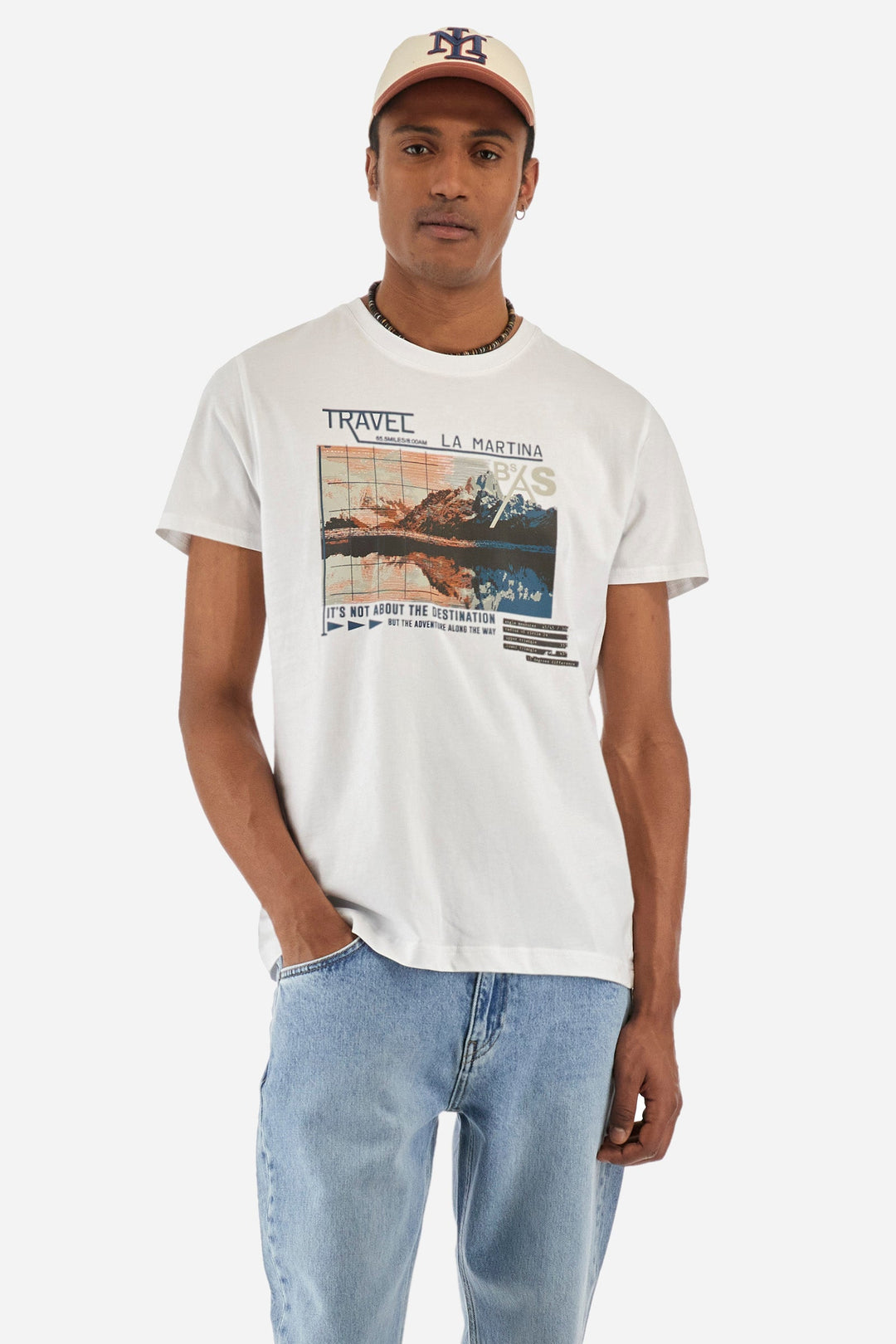 La Martina Regular Fit T-Shirts in Cotton -  YMR312-JS206- Concorde Fashion#color_white-00001