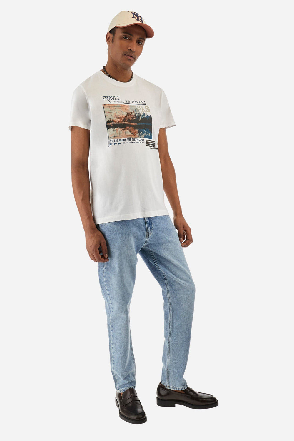 La Martina Regular Fit T-Shirts in Cotton -  YMR312-JS206- Concorde Fashion#color_white-00001