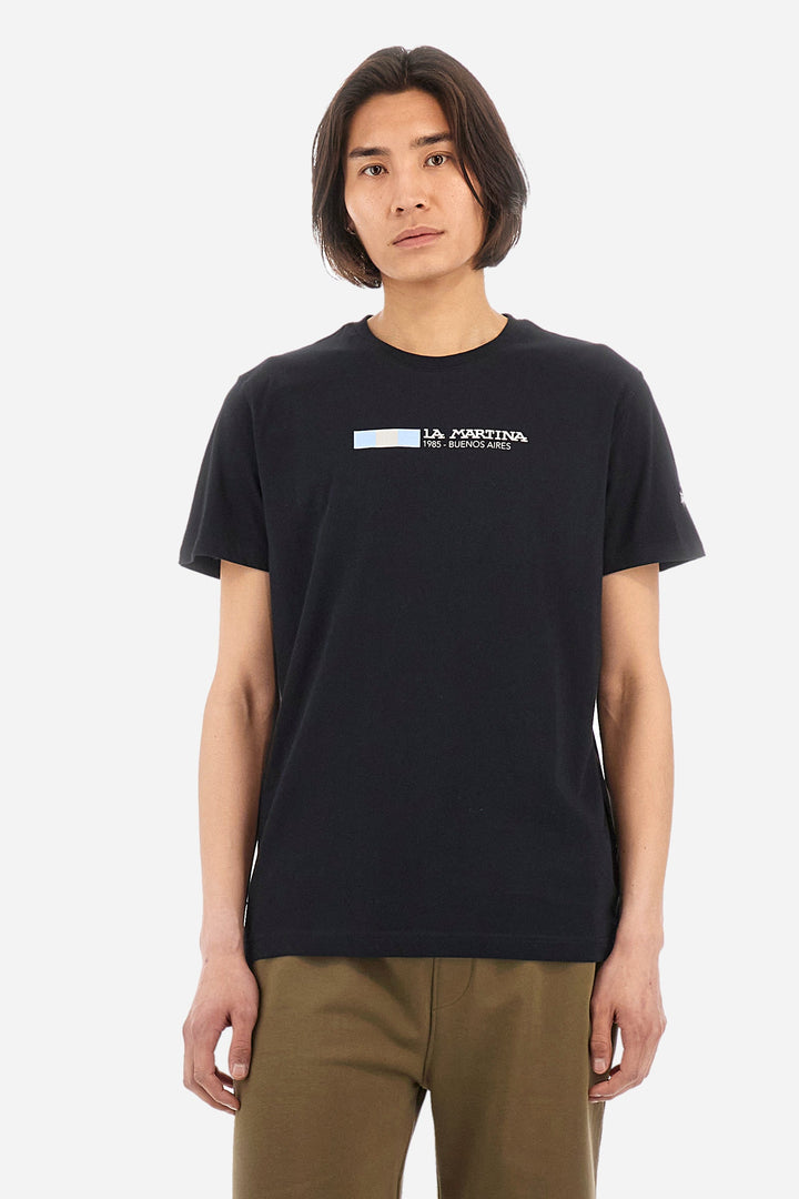 La Martina Regular Fit T-Shirts in Cotton -  YMR314-JS206- Concorde Fashion#color_black-09999
