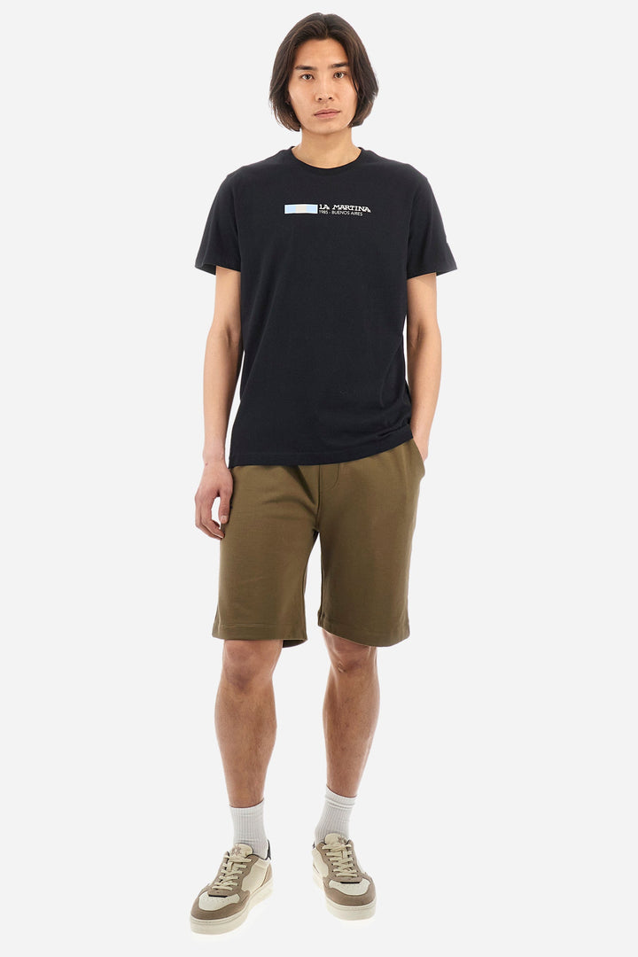 La Martina Regular Fit T-Shirts in Cotton -  YMR314-JS206- Concorde Fashion#color_black-09999