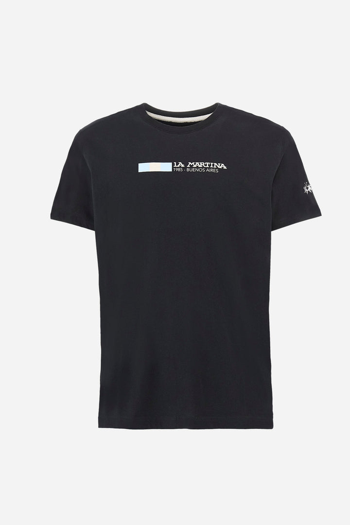 La Martina Regular Fit T-Shirts in Cotton -  YMR314-JS206- Concorde Fashion#color_black-09999