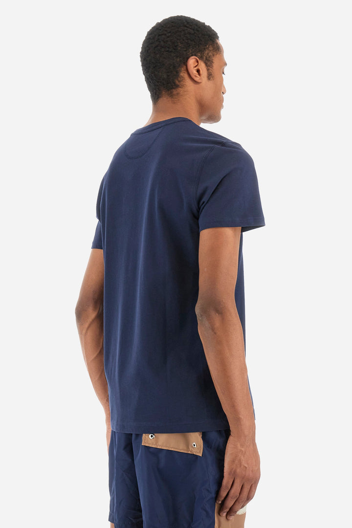 La Martina Regular Fit T-Shirts in Cotton -  YMR314-JS206- Concorde Fashion#color_navy-07017