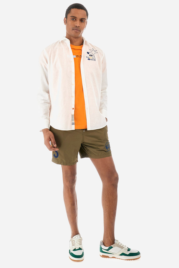La Martina Regular Fit T-Shirts in Cotton -  YMR314-JS206- Concorde Fashion#color_orange-02163