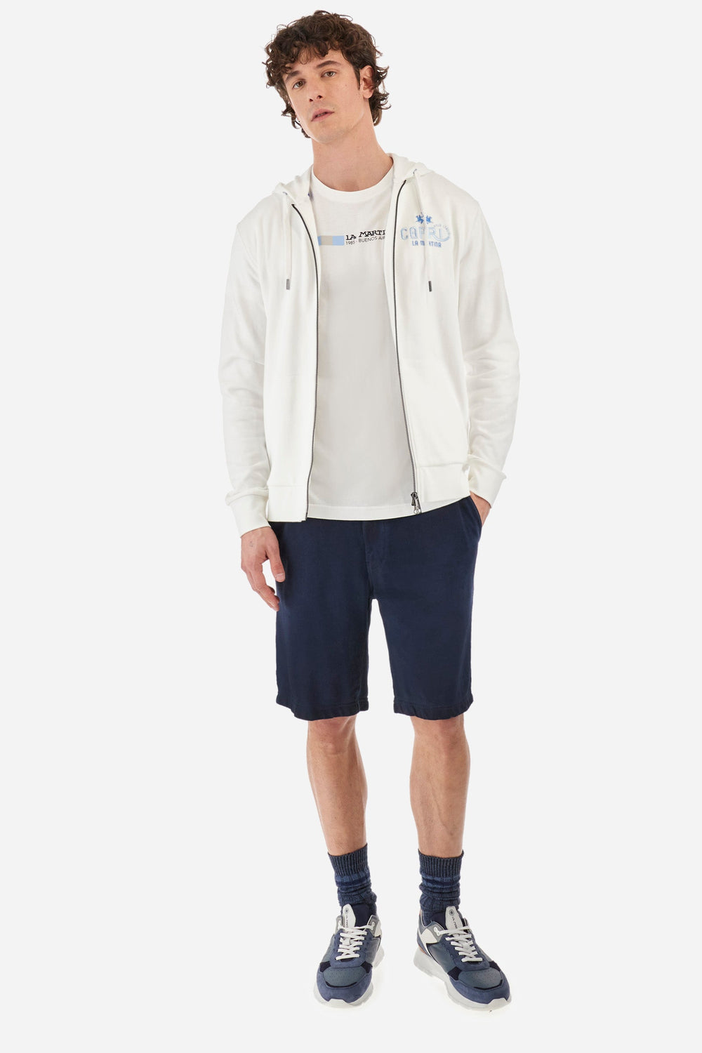 La Martina Regular Fit T-Shirts in Cotton -  YMR314-JS206- Concorde Fashion#color_white-00001