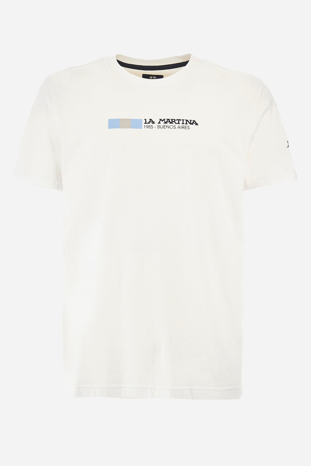 La Martina Regular Fit T-Shirts in Cotton -  YMR314-JS206- Concorde Fashion#color_white-00001