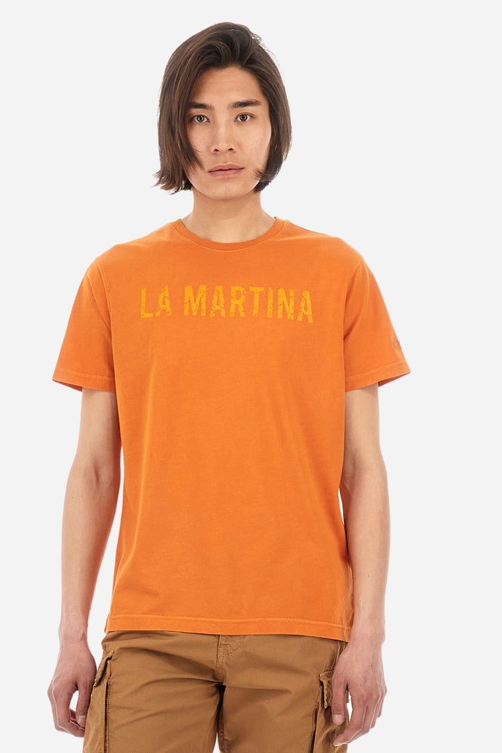La Martina Regular Fit T-Shirts in Cotton -  YMR316-JS388- Concorde Fashion#color_brown-04192