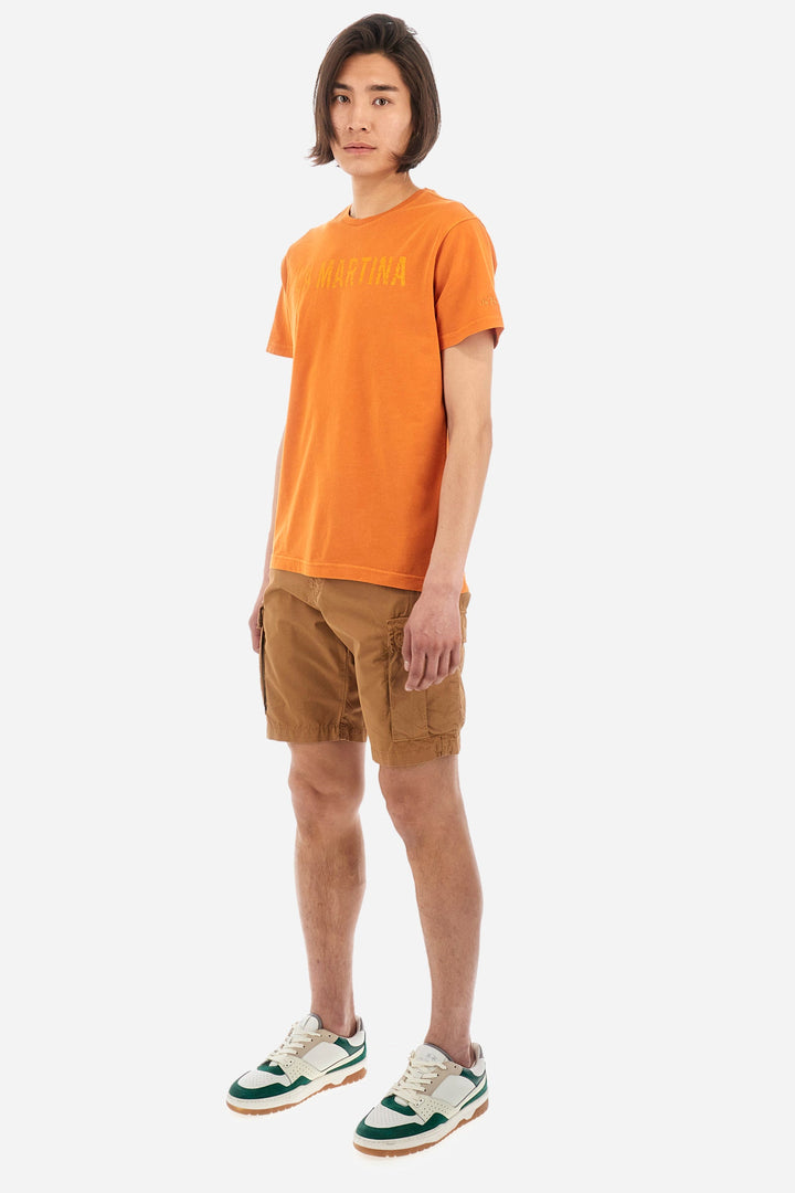 La Martina Regular Fit T-Shirts in Cotton -  YMR316-JS388- Concorde Fashion#color_brown-04192