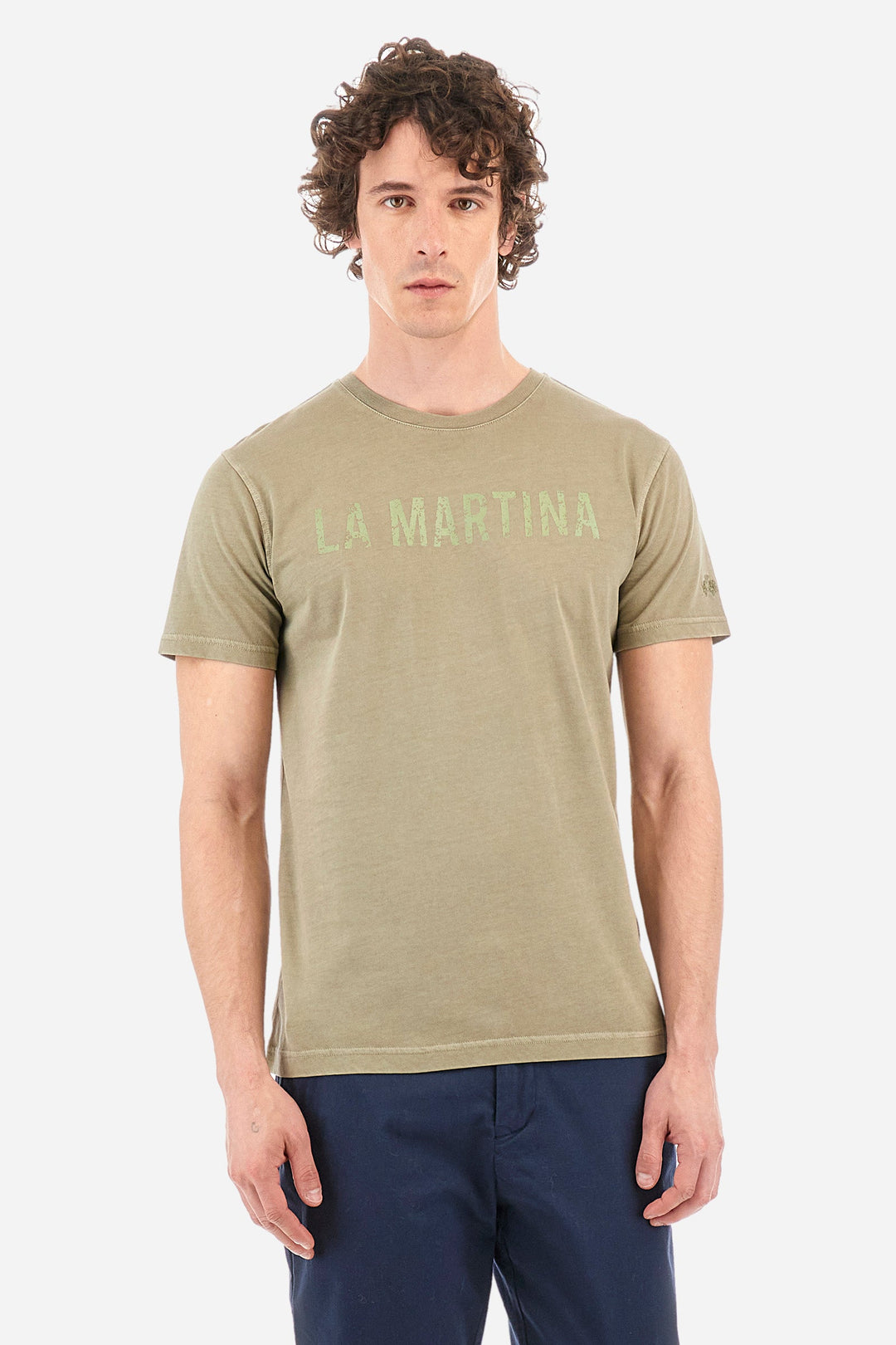 La Martina Regular Fit T-Shirts in Cotton -  YMR316-JS388- Concorde Fashion#color_grey-03034