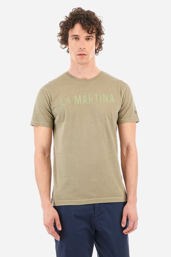 La Martina Regular Fit T-Shirts in Cotton -  YMR316-JS388- Concorde Fashion#color_grey-03034