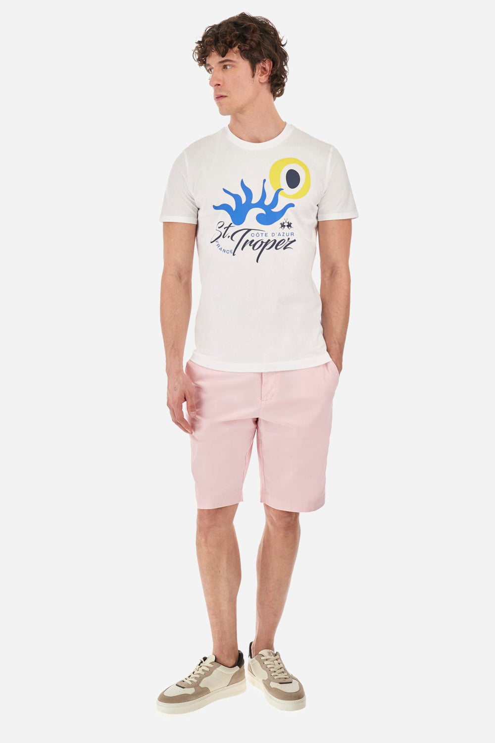 La Martina Regular Fit T-Shirts in Cotton -  YMR317-JS395- Concorde Fashion#color_white-00001