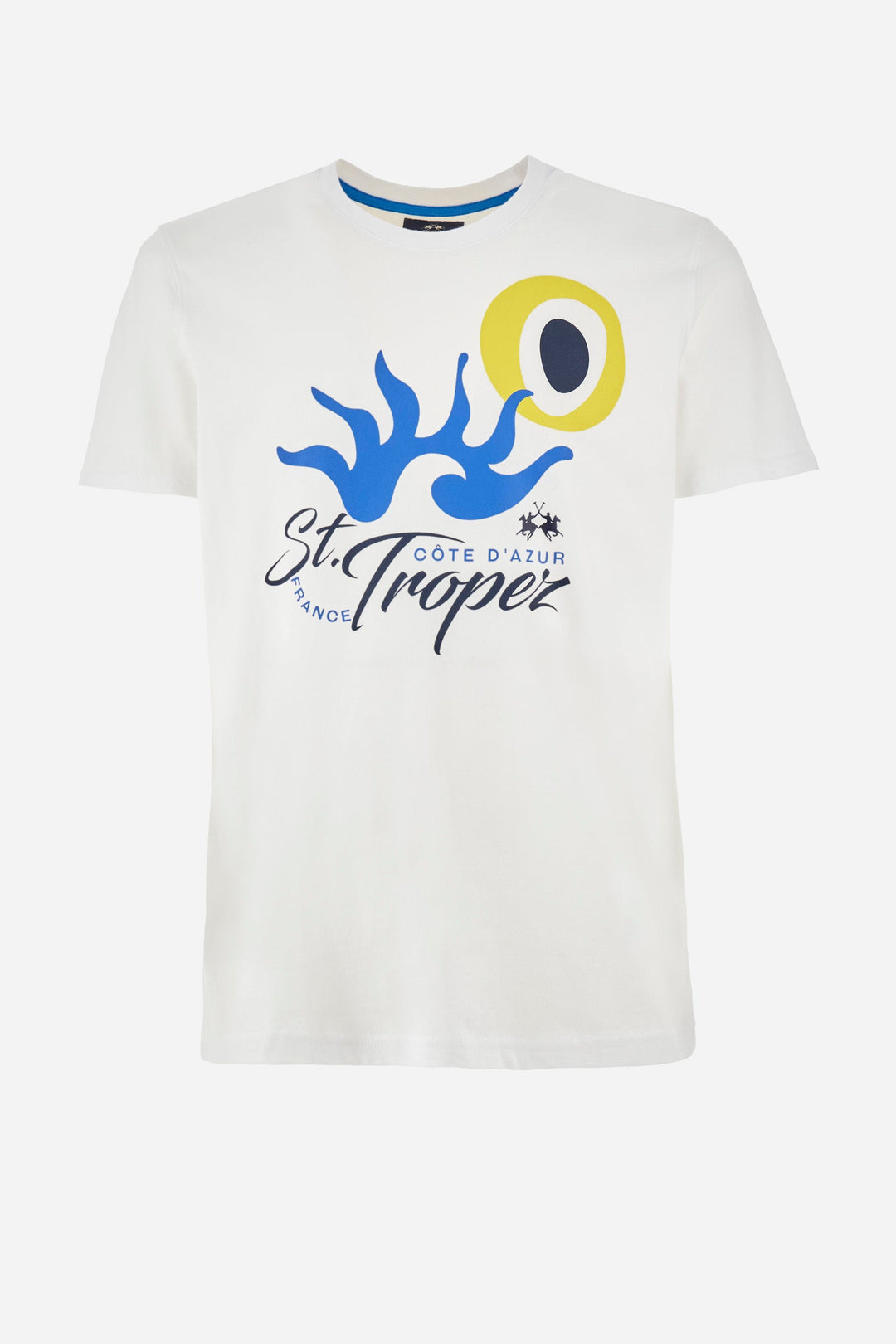 La Martina Regular Fit T-Shirts in Cotton -  YMR317-JS395- Concorde Fashion#color_white-00001