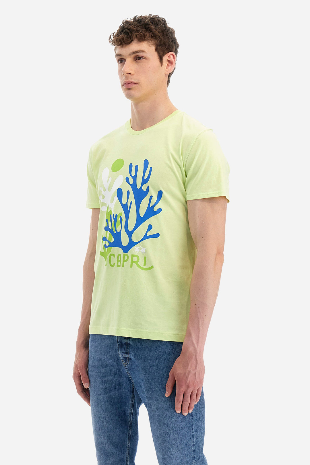 La Martina Regular Fit T-Shirts in Cotton -  YMR318-JS395- Concorde Fashion#color_yellow-03135