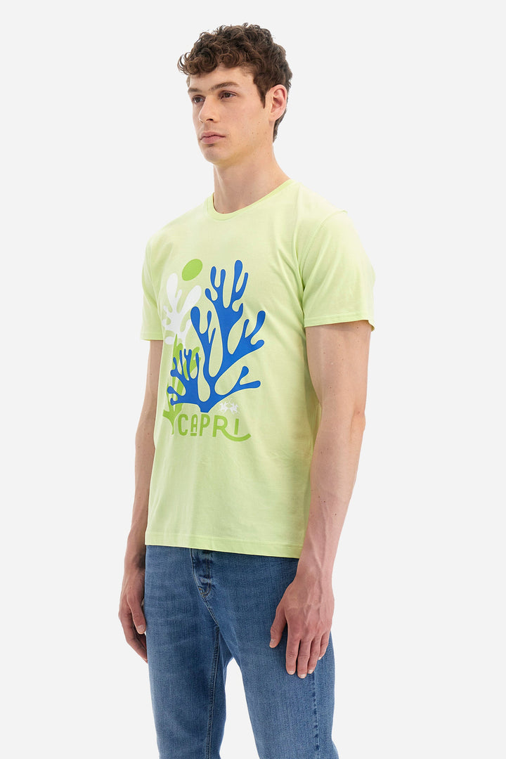 La Martina Regular Fit T-Shirts in Cotton -  YMR318-JS395- Concorde Fashion#color_yellow-03135