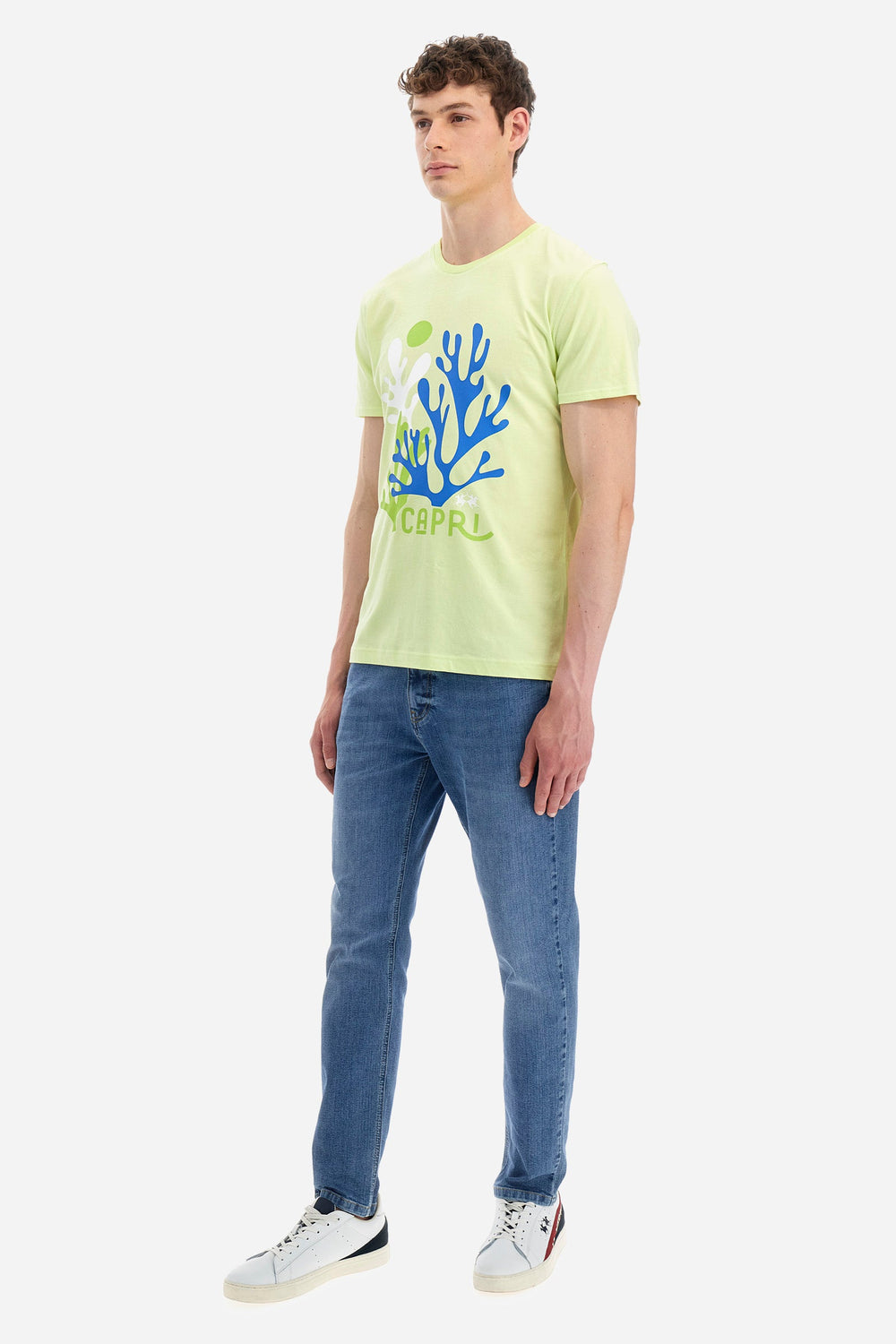 La Martina Regular Fit T-Shirts in Cotton -  YMR318-JS395- Concorde Fashion#color_yellow-03135