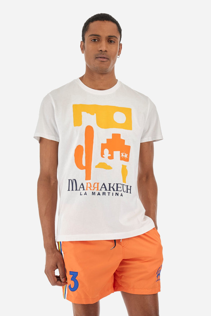 La Martina T-Shirts Regular Fit in Cotton -  YMR320-JS395- Concorde Fashion#color_white-00001