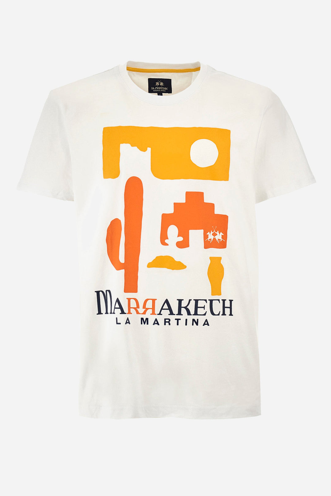 La Martina T-Shirts Regular Fit in Cotton -  YMR320-JS395- Concorde Fashion#color_white-00001
