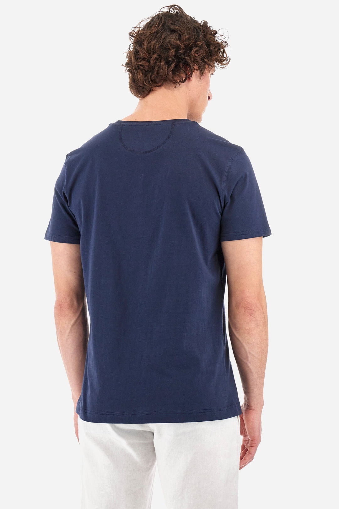 La Martina Regular Fit T-Shirts in Cotton -  YMR321-JS206- Concorde Fashion#color_navy-07017