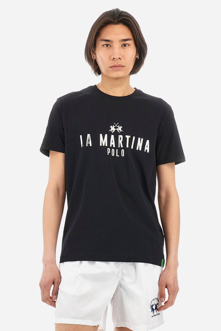 La Martina Regular Fit T-Shirts in Cotton -  YMR322-JS206- Concorde Fashion#color_black-09999