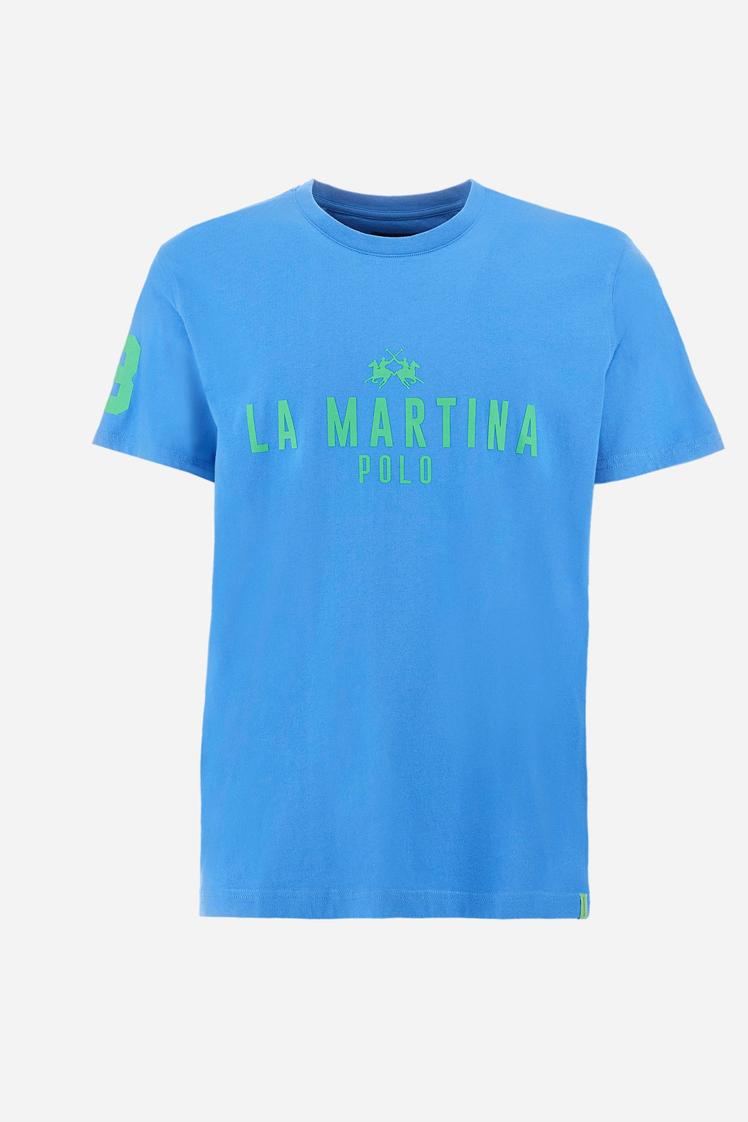 La Martina Regular Fit T-Shirts in Cotton -  YMR322-JS206- Concorde Fashion#color_blue-07205
