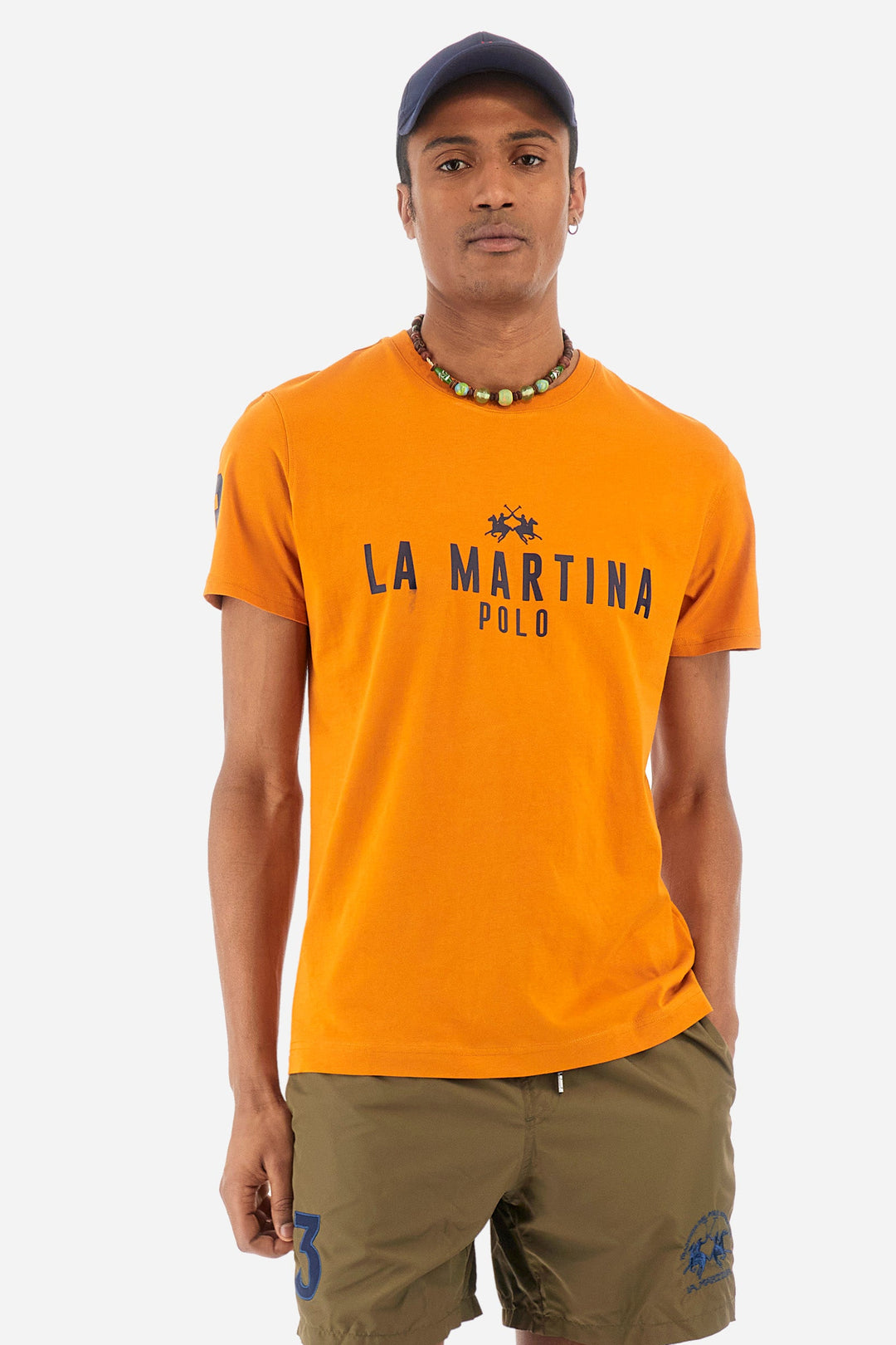 La Martina Regular Fit T-Shirts in Cotton -  YMR322-JS206- Concorde Fashion#color_brown-04192