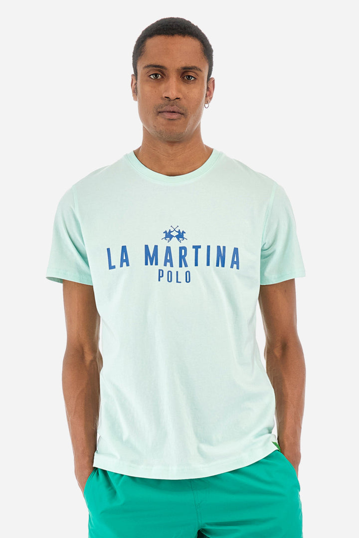 La Martina Regular Fit T-Shirts in Cotton -  YMR322-JS206- Concorde Fashion#color_green-07163