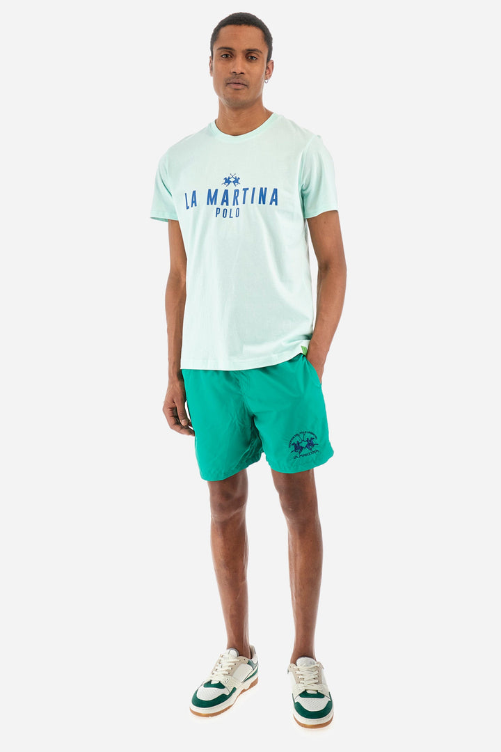 La Martina Regular Fit T-Shirts in Cotton -  YMR322-JS206- Concorde Fashion#color_green-07163