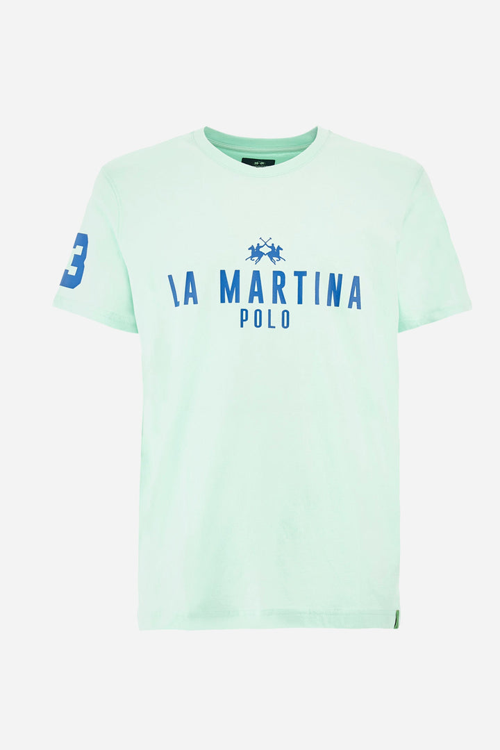La Martina Regular Fit T-Shirts in Cotton -  YMR322-JS206- Concorde Fashion#color_green-07163