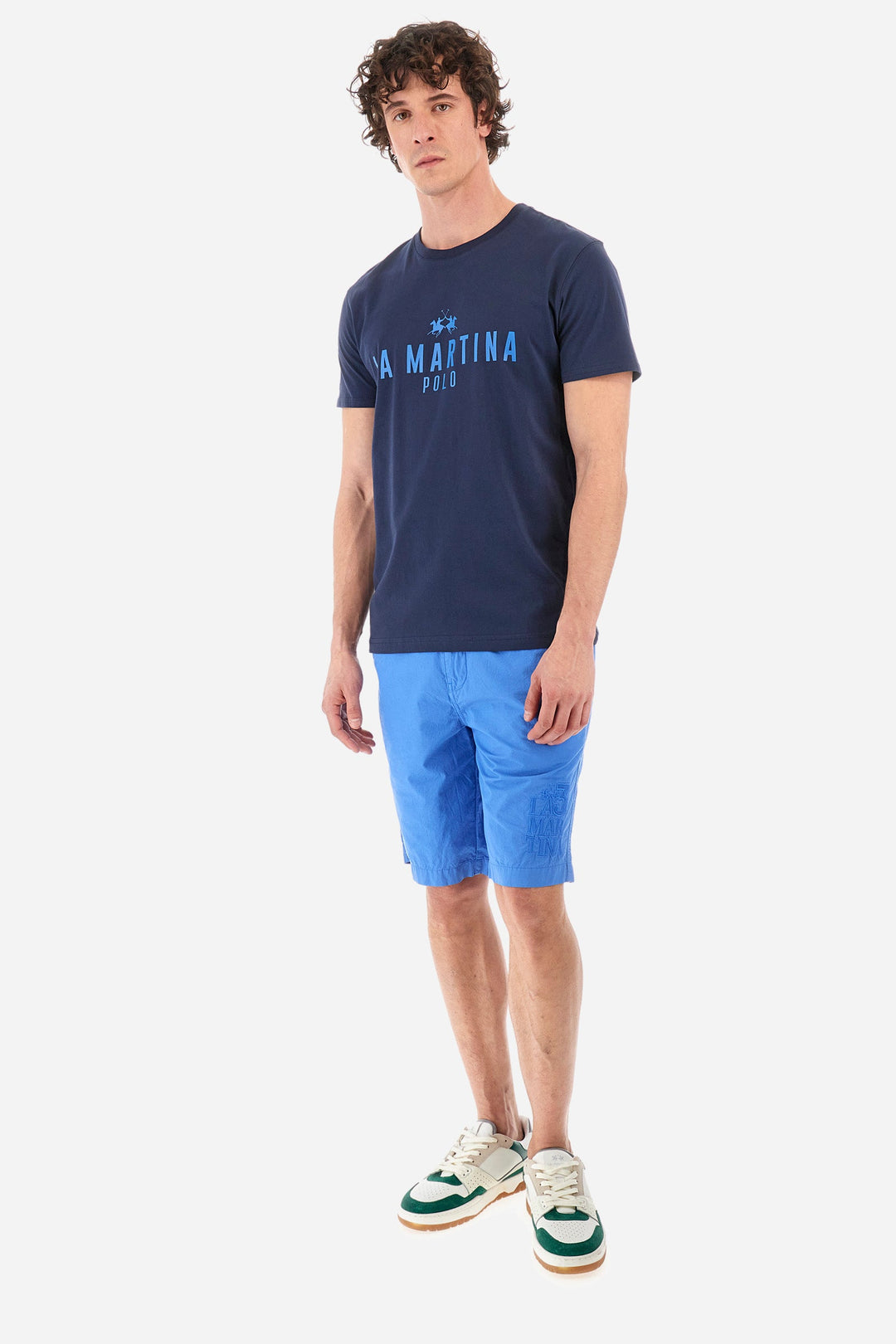 La Martina Regular Fit T-Shirts in Cotton -  YMR322-JS206- Concorde Fashion#color_navy-07017