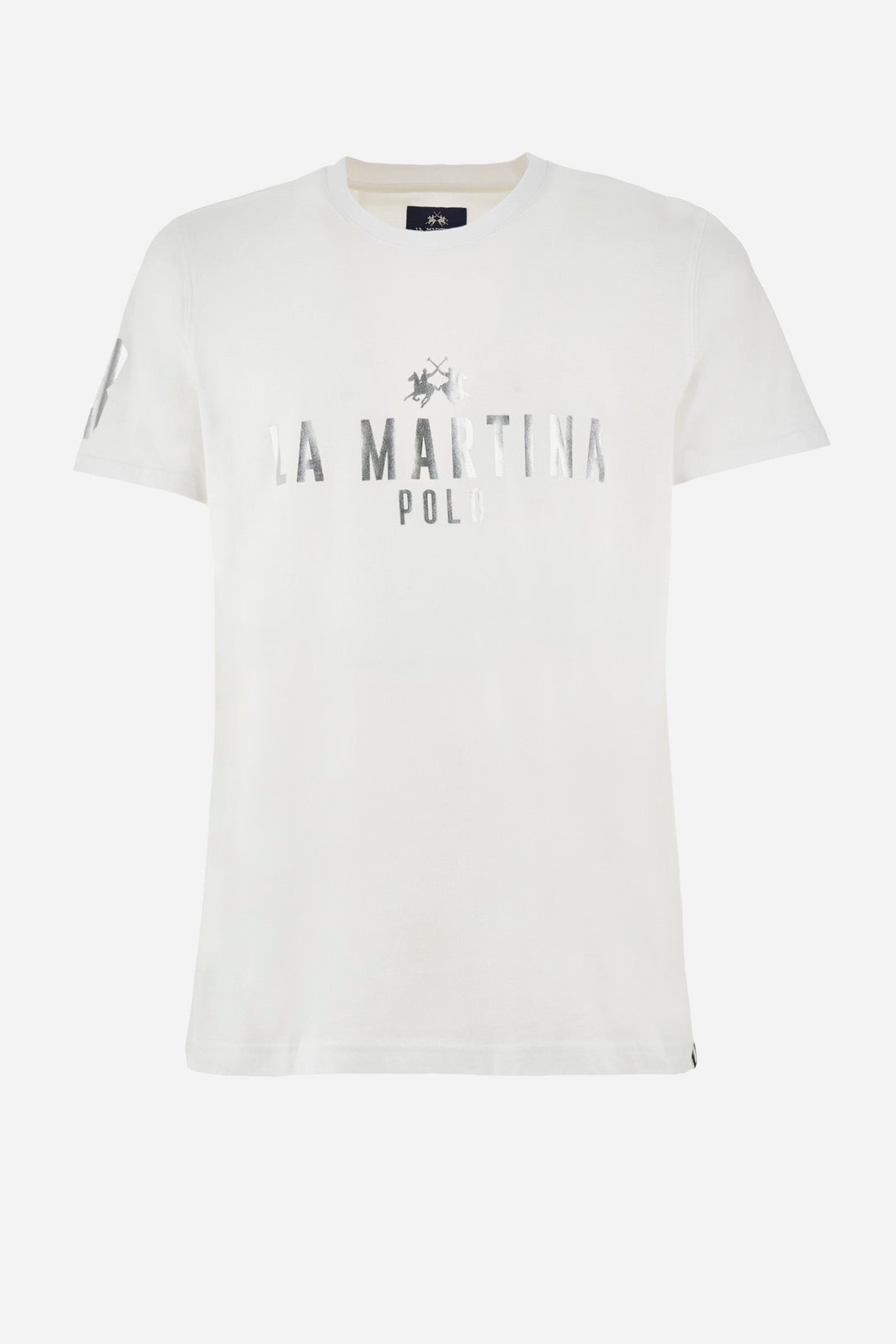 La Martina Regular Fit T-Shirts in Cotton -  YMR322-JS206- Concorde Fashion#color_white-00001