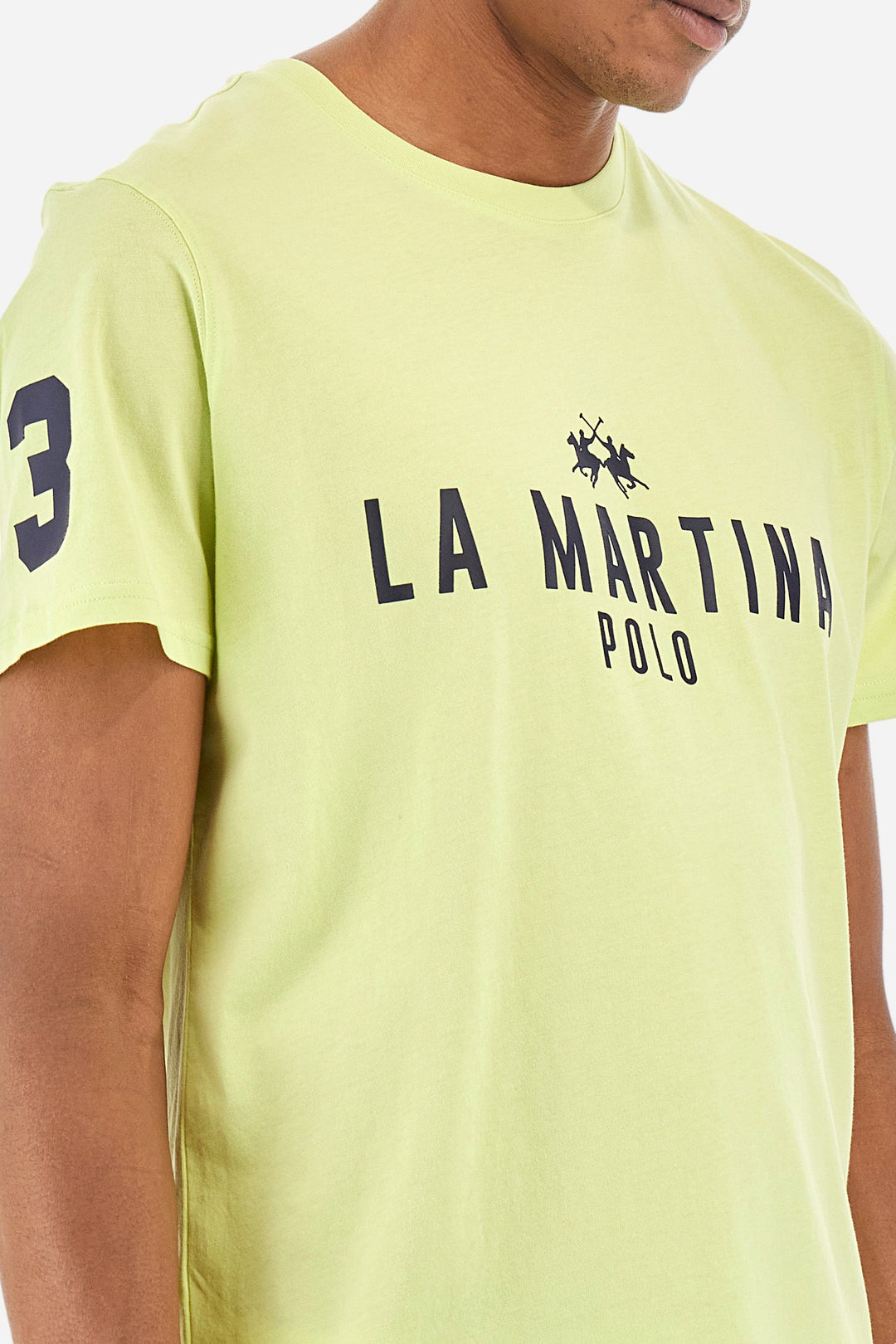 La Martina Regular Fit T-Shirts in Cotton -  YMR322-JS206- Concorde Fashion#color_yellow-03135