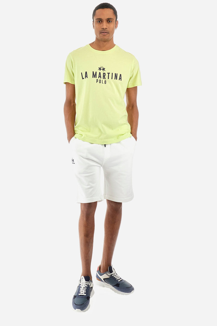 La Martina Regular Fit T-Shirts in Cotton -  YMR322-JS206- Concorde Fashion#color_yellow-03135