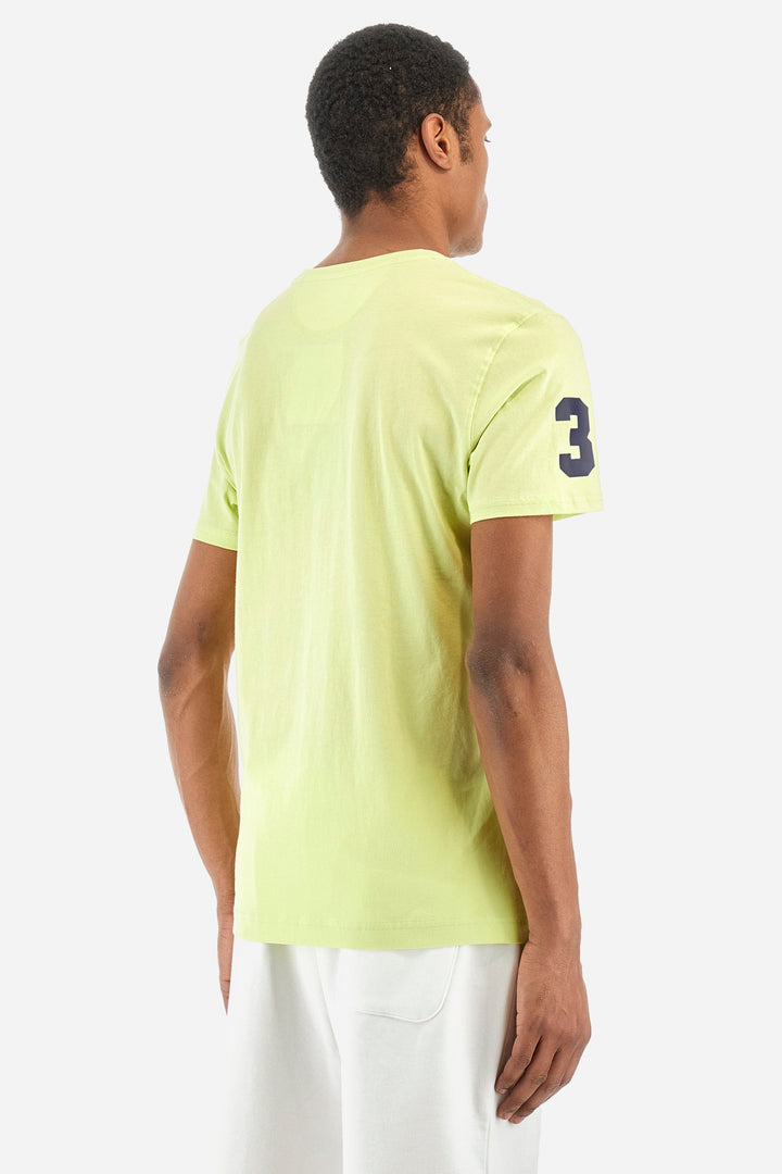 La Martina Regular Fit T-Shirts in Cotton -  YMR322-JS206- Concorde Fashion#color_yellow-03135