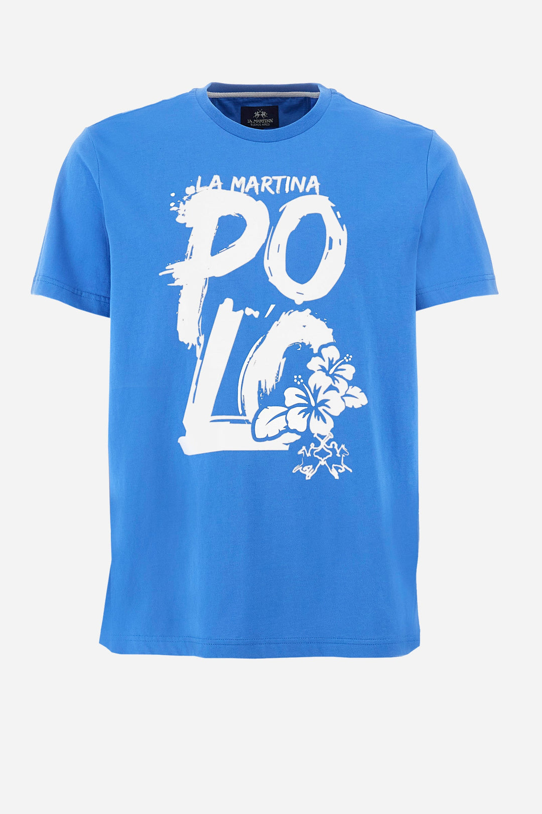 La Martina Regular Fit T-Shirts in Cotton -  YMR323-JS206- Concorde Fashion#color_blue-07205
