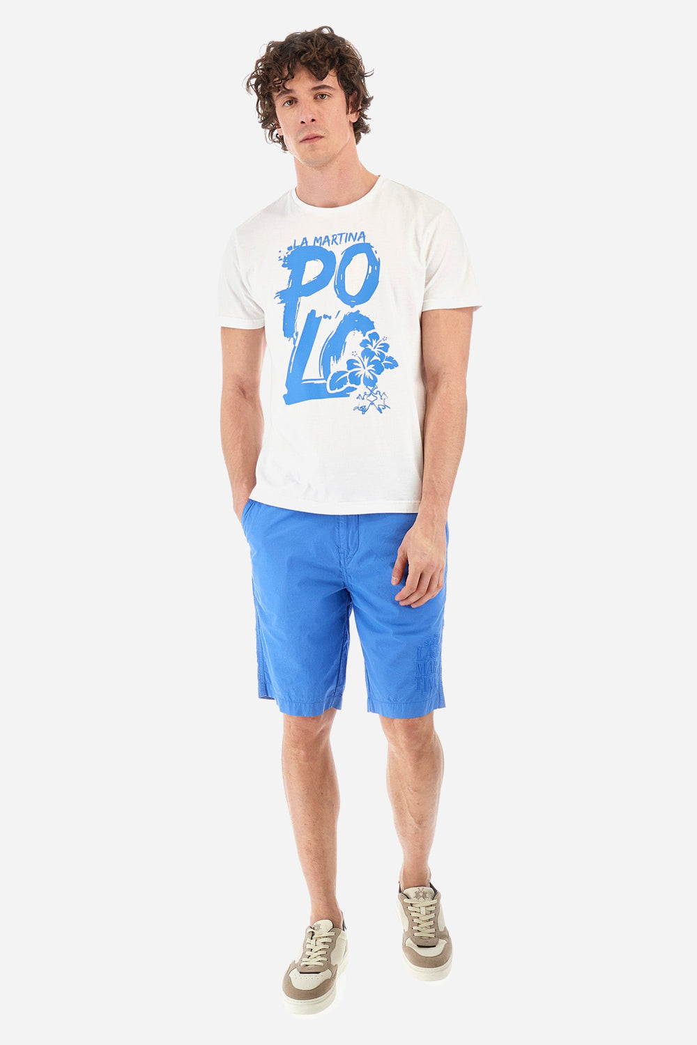 La Martina Regular Fit T-Shirts in Cotton -  YMR323-JS206- Concorde Fashion#color_white-00001