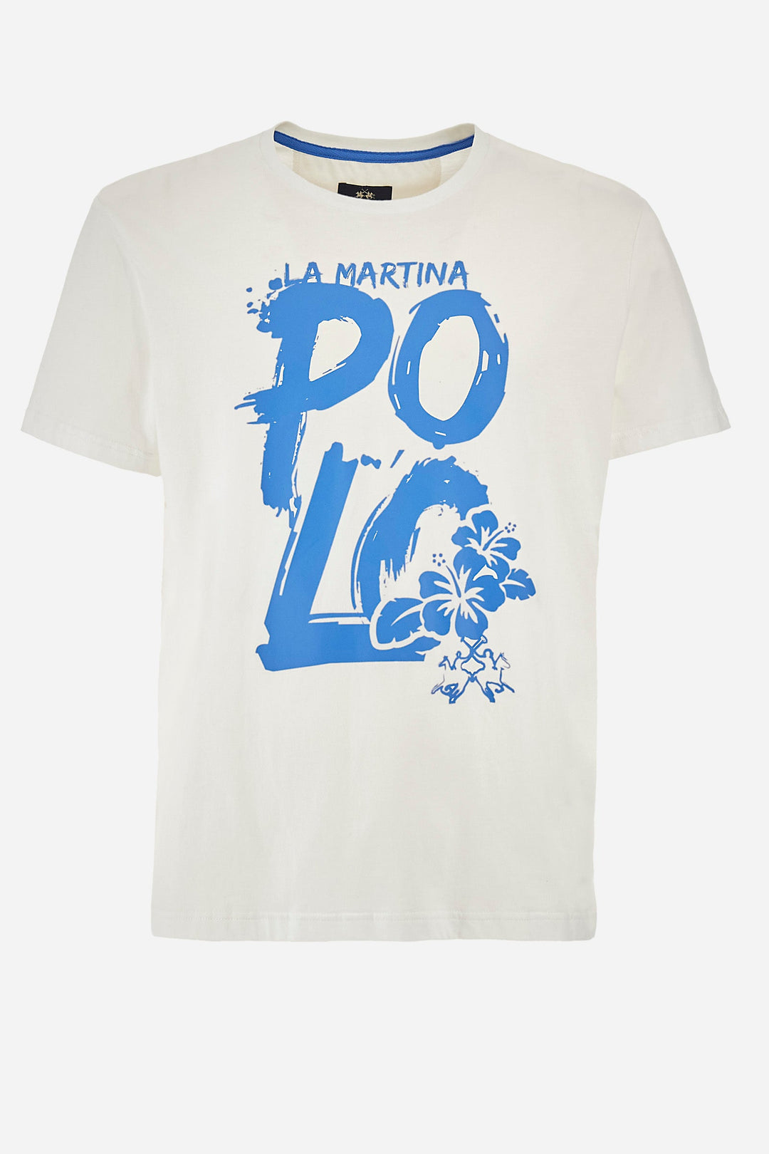 La Martina Regular Fit T-Shirts in Cotton -  YMR323-JS206- Concorde Fashion#color_white-00001