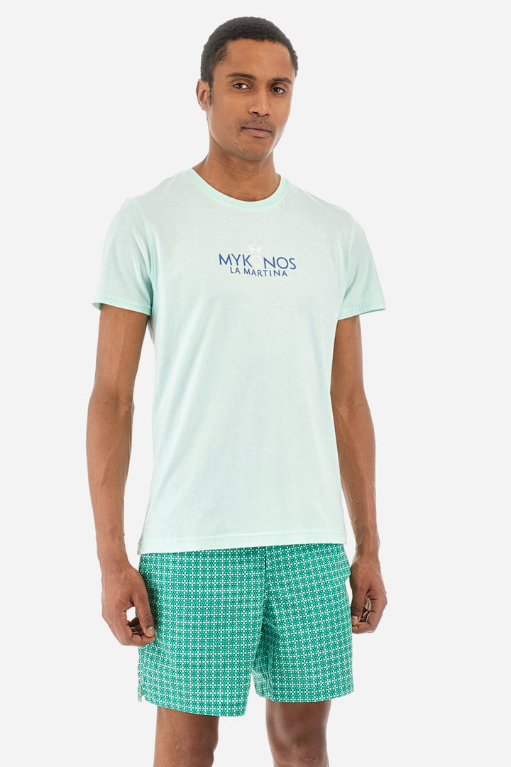 La Martina Regular Fit T-Shirts in Cotton -  YMR605-JS395- Concorde Fashion#color_green-07163