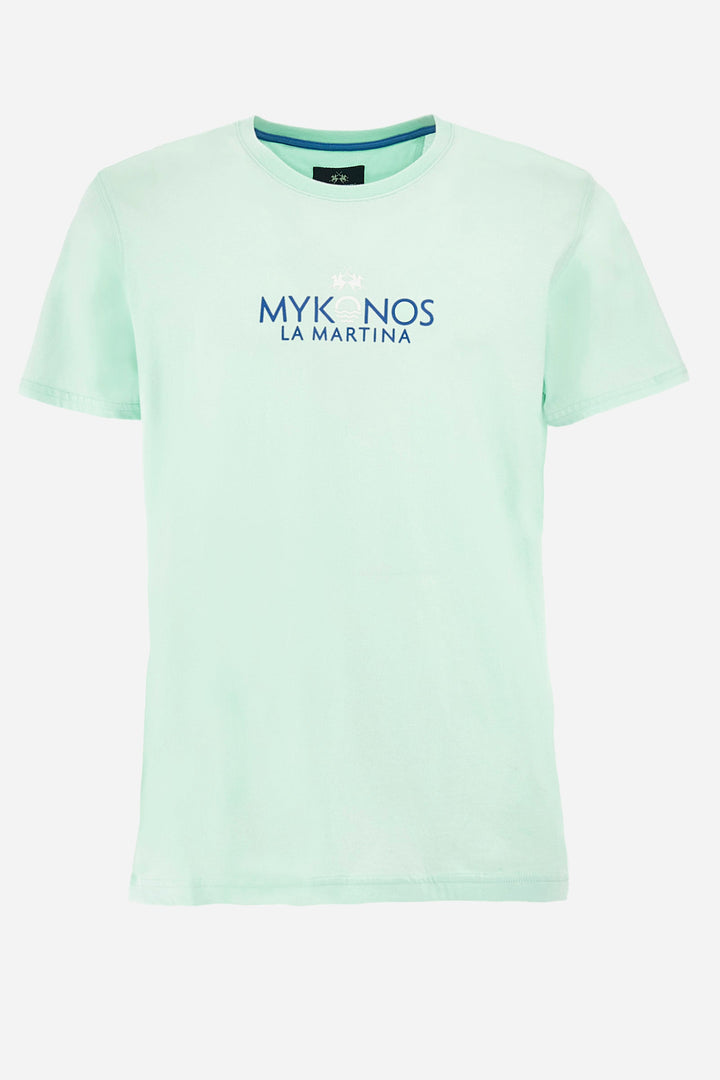 La Martina Regular Fit T-Shirts in Cotton -  YMR605-JS395- Concorde Fashion#color_green-07163