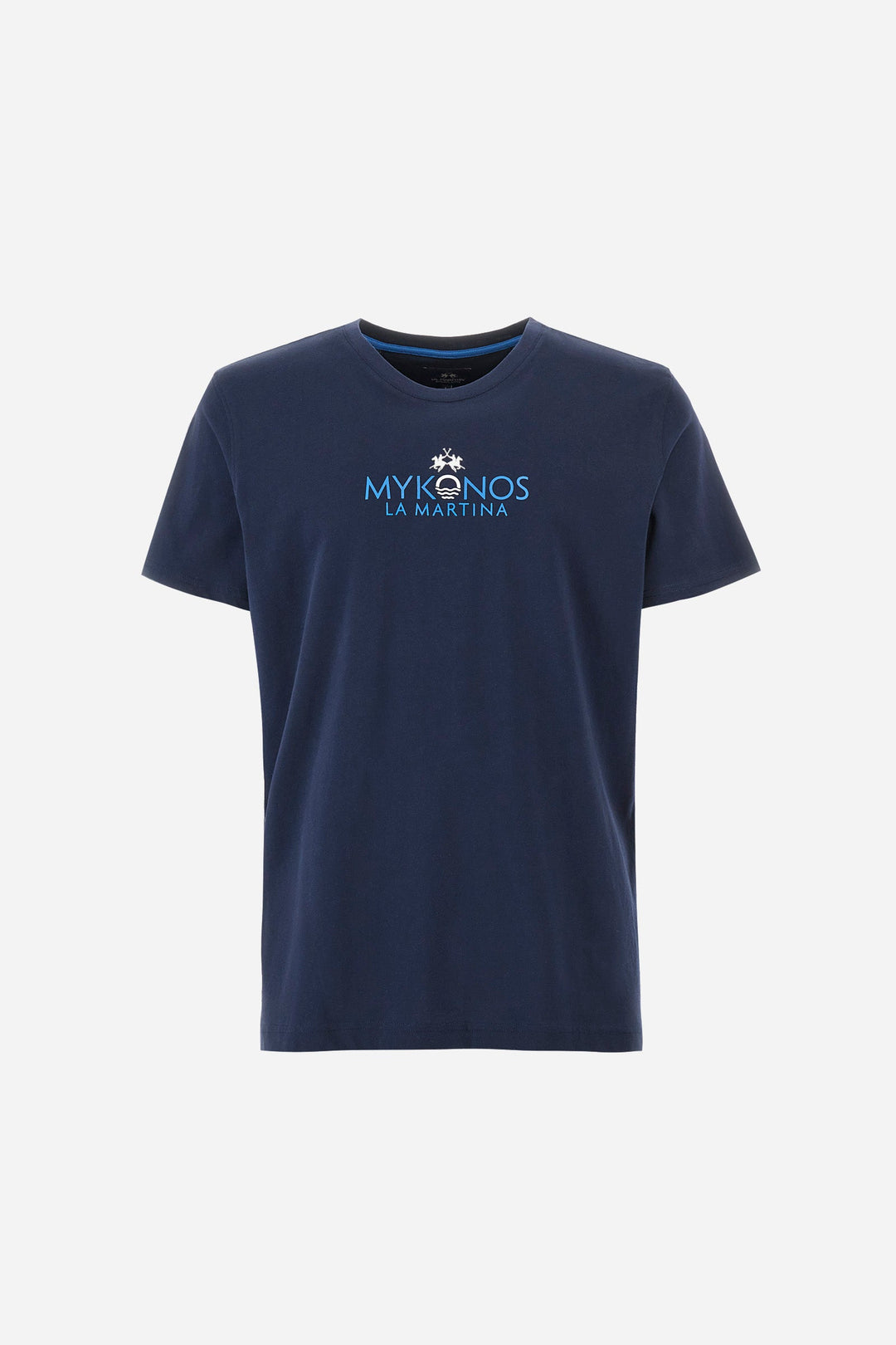 La Martina Regular Fit T-Shirts in Cotton -  YMR605-JS395- Concorde Fashion#color_navy-07017