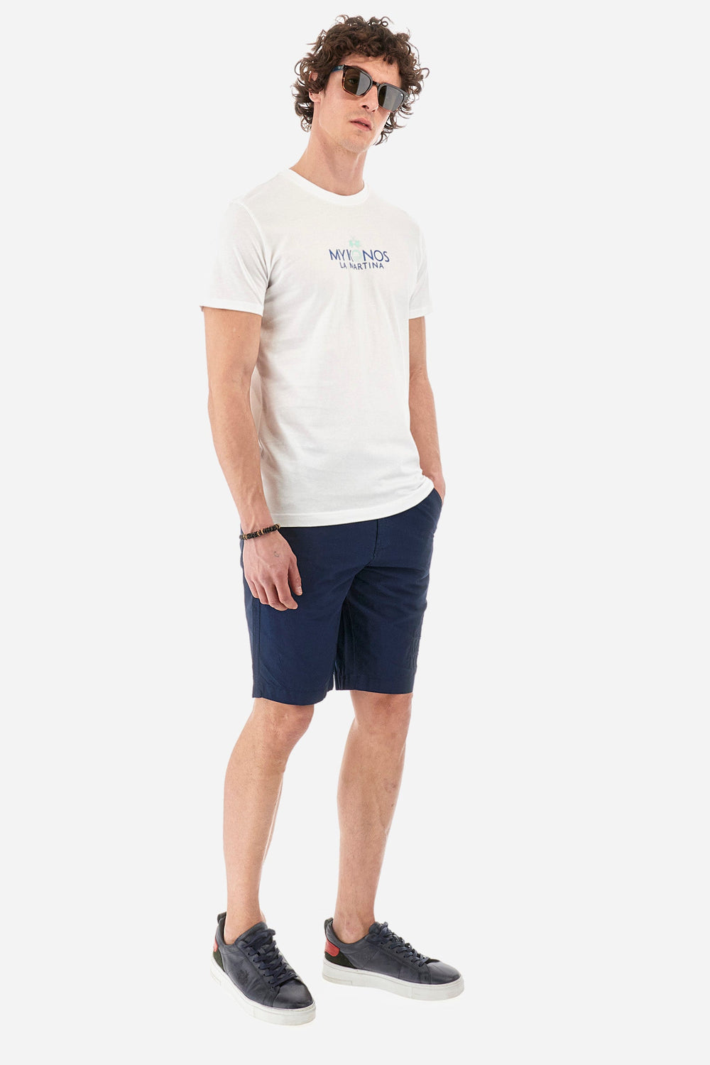 La Martina Regular Fit T-Shirts in Cotton -  YMR605-JS395- Concorde Fashion#color_white-00001