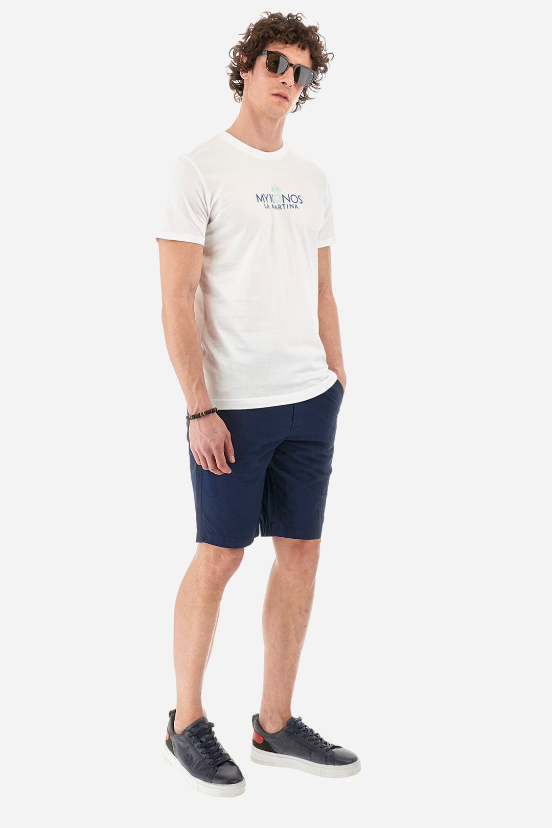 La Martina Regular Fit T-Shirts in Cotton -  YMR605-JS395- Concorde Fashion#color_white-00001