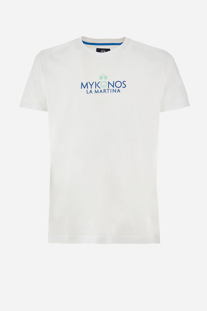 La Martina Regular Fit T-Shirts in Cotton -  YMR605-JS395- Concorde Fashion#color_white-00001