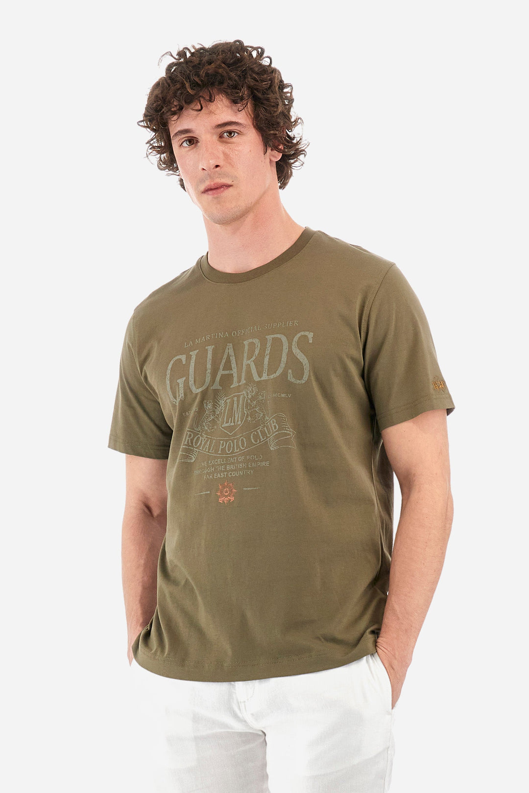 La Martina Regular Fit T-Shirts in Cotton -  YMRG30-JS206- Concorde Fashion#color_green-03197
