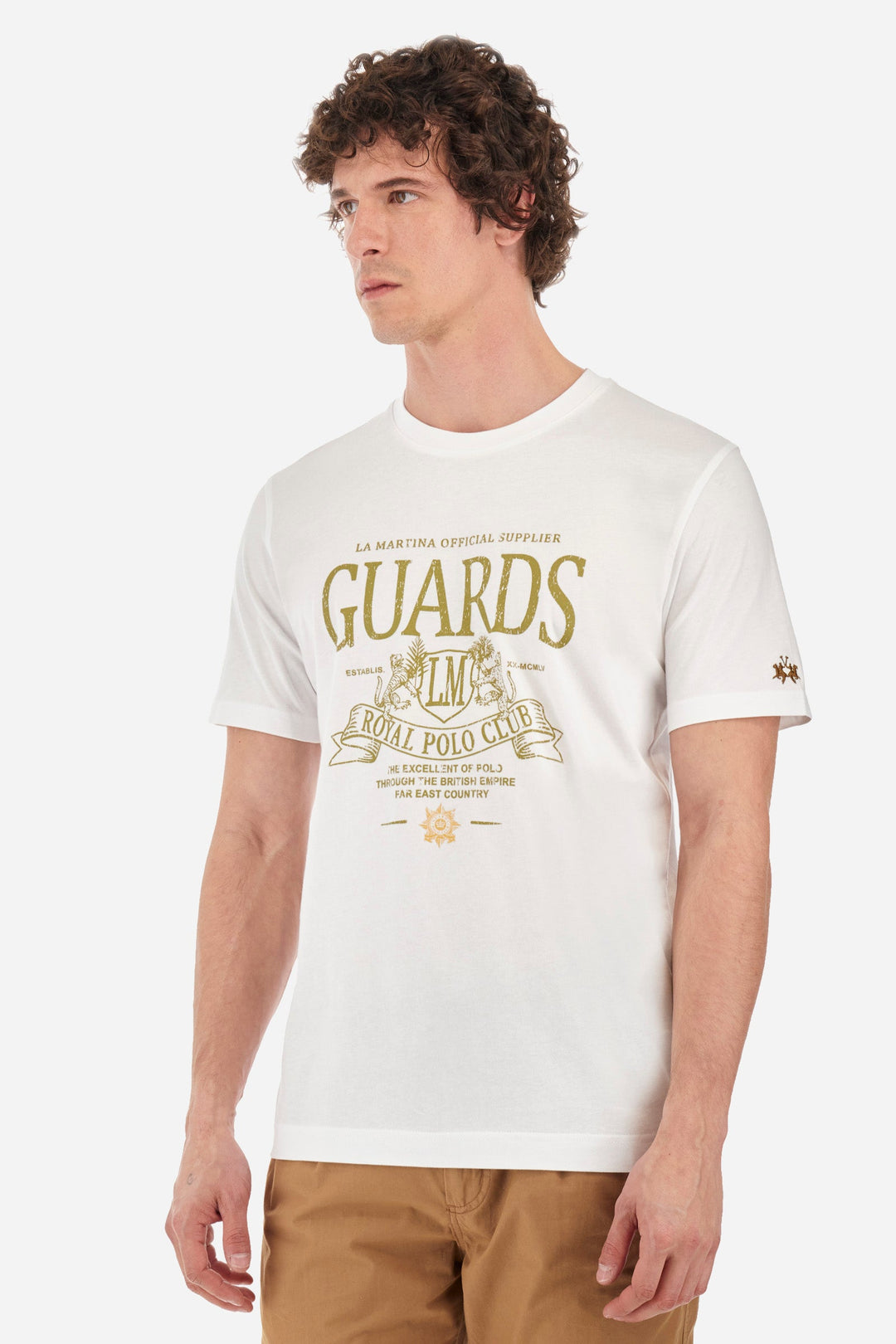 La Martina Regular Fit T-Shirts in Cotton -  YMRG30-JS206- Concorde Fashion#color_white-00001